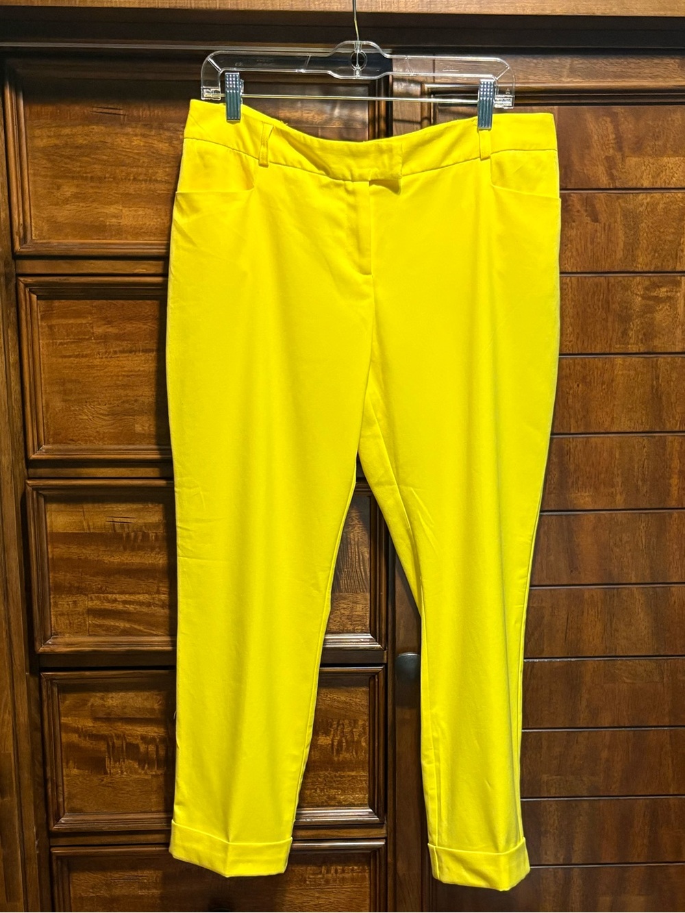 ASOS Bright Yellow Cropped Straight-Leg Pants